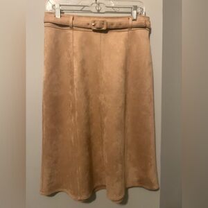 Ann Taylor Factory faux suede Tan skirt - Women's Size 8P